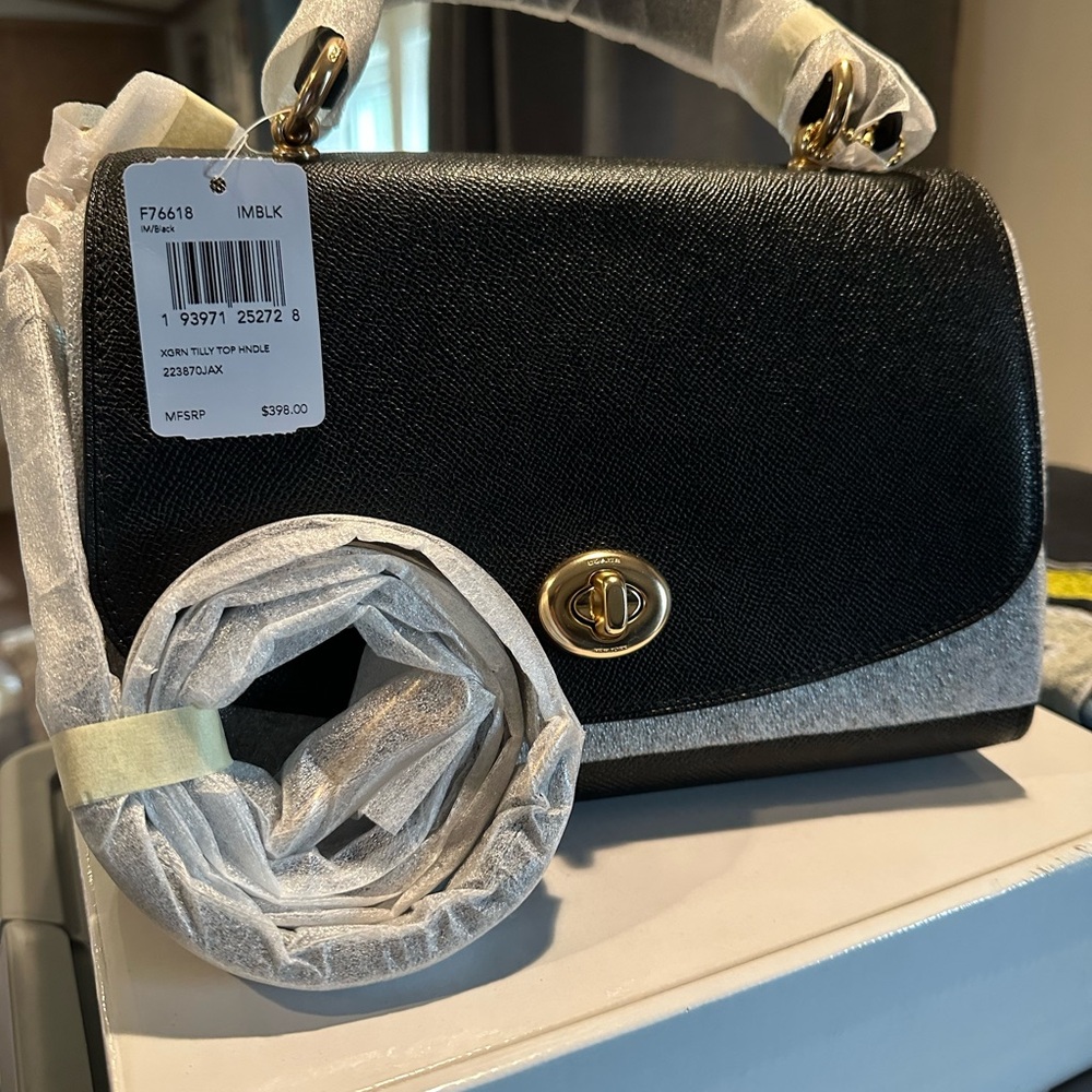 NWT Coach Tilly Top Handle Leather Satchel F76618